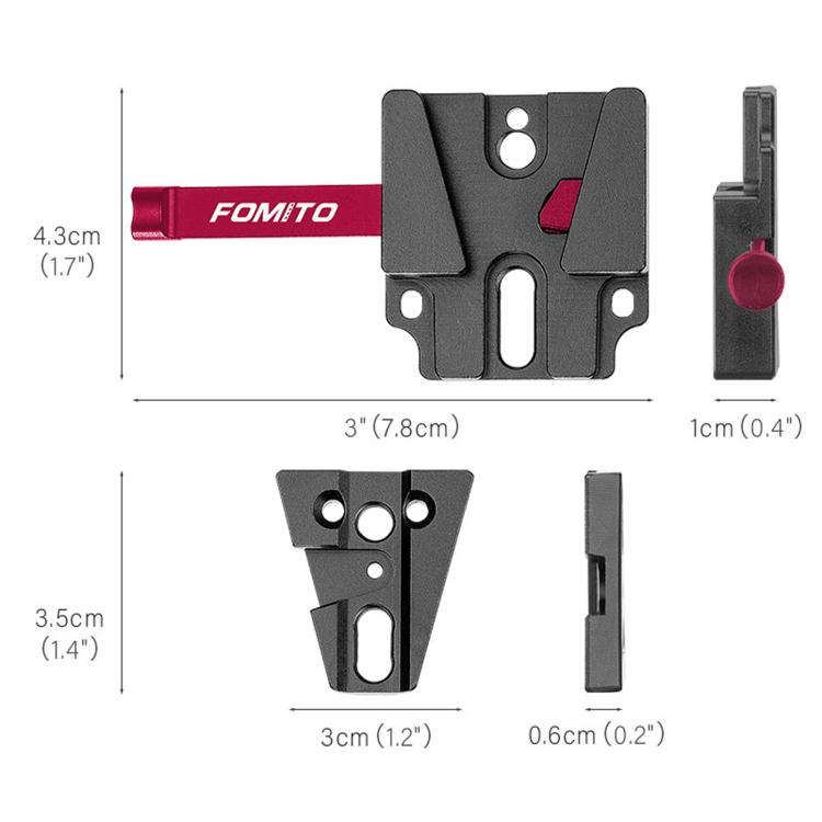 FOMITO VK-02 Camera V-Mount Plate Base Quick Release Plate For Cage Mounting — view 7