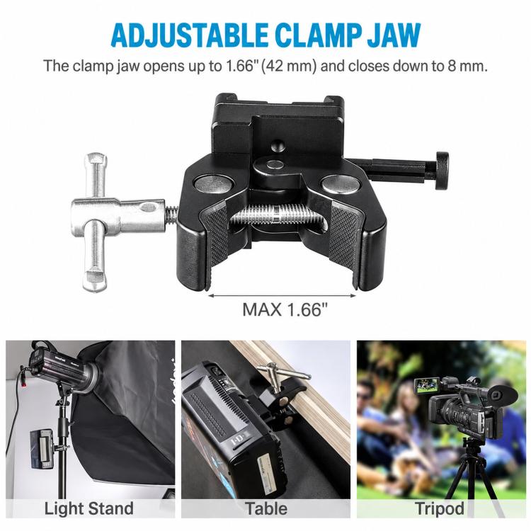 FOMITO V-Type Mounting Plate With Crab Clamp Tripod Fixed Super Clamp — view 3