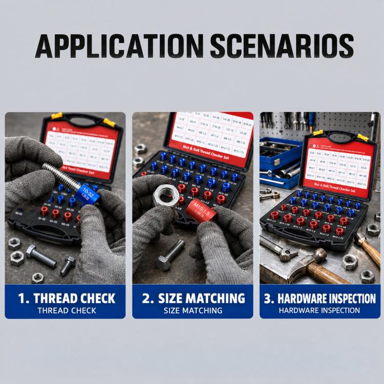 Nut Bolt Thread Checker Set For Thread Inspection Hardware Maintenance