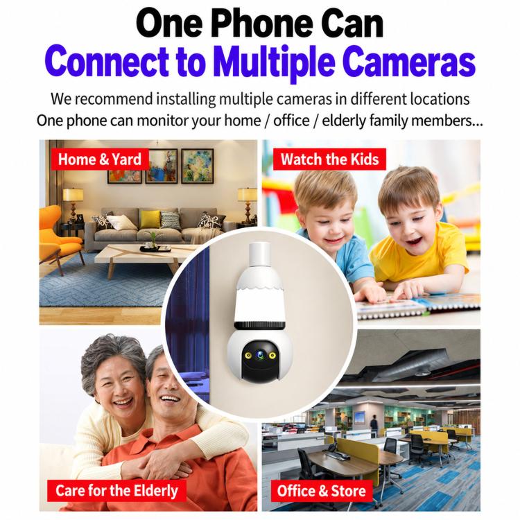 E27 High Definition Night Vision Wireless Wifi Security Camera Mobile Remote Home Network Camera
