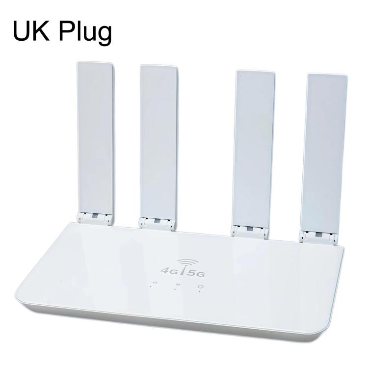 4G LTE Wireless Router, 4 High Gain Antennas, SIM Card Slot, High Speed CPE WiFi Modem — EU Plug