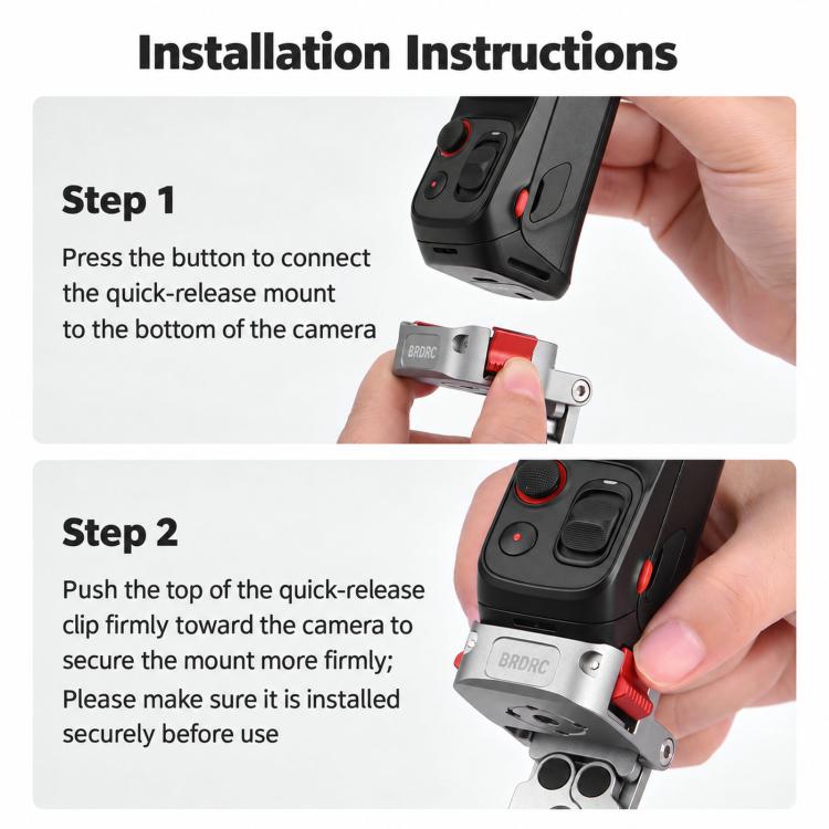 For Insta360 Luna Ultra BRDRC Metal Magnetic Quick-Release Tripod Mount