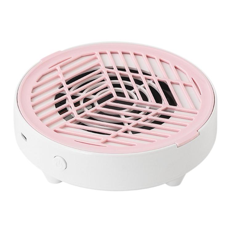 858-M12 USB Round Portable Nail Dust Collector Household Silent Manicure Dust Vacuum — Pink