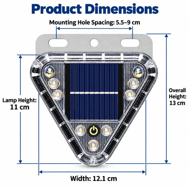 Solar-powered Rear-end Collision Warning Strobe Light LED Night-time Width Indicator Light