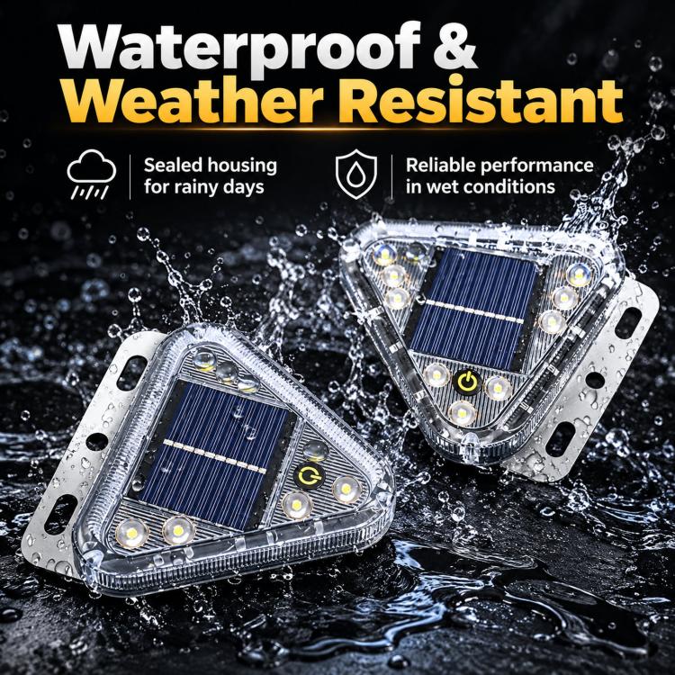 Solar-powered Rear-end Collision Warning Strobe Light LED Night-time Width Indicator Light