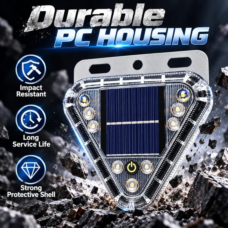 Solar-powered Rear-end Collision Warning Strobe Light LED Night-time Width Indicator Light