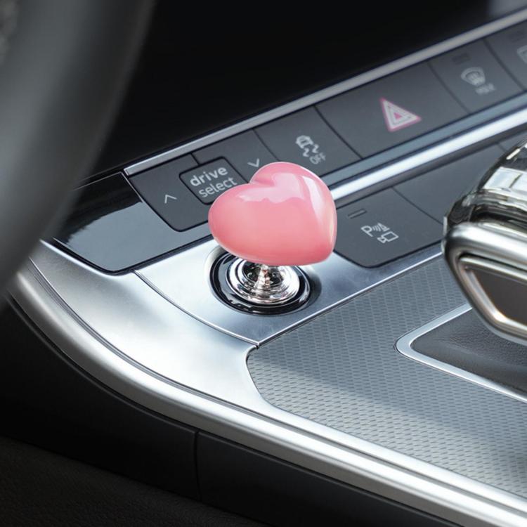 Heart-shaped Decorative Ring For Car Push-to-start Button — White