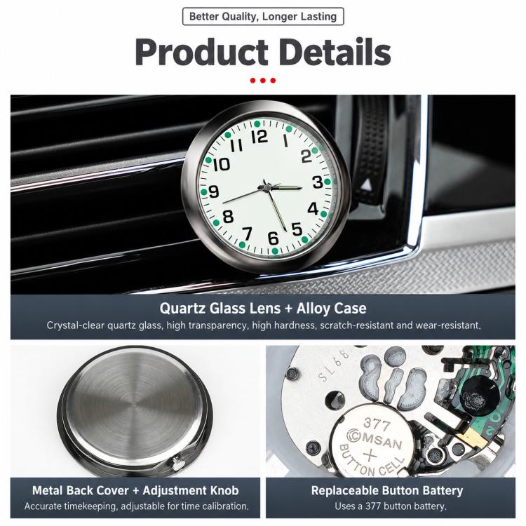 In-Car Dashboard Clock Center Console Time Display