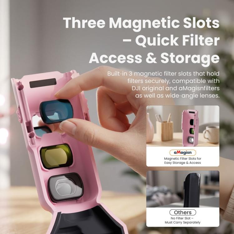 For DJI Osmo Pocket 4/3 aMagisn Mini Hard Shell Protective Case Double-Sided Gimbal & Screen Protector