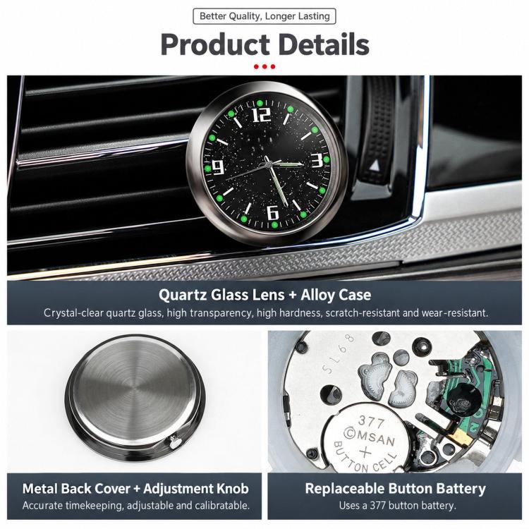 Luminous Car Clock Time Display Ornament