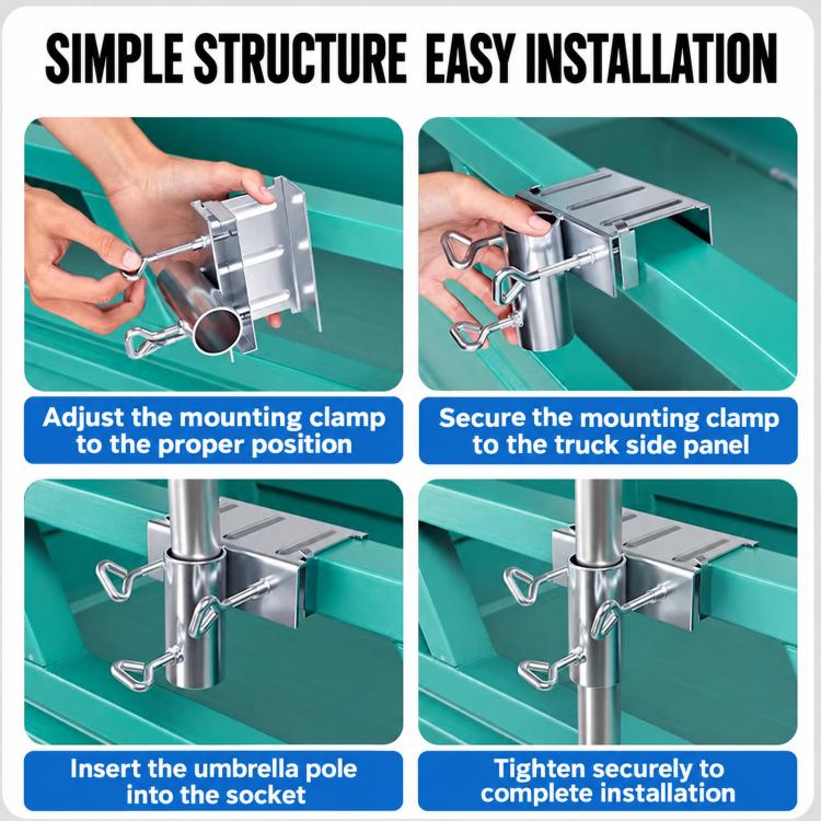 Mounting Bracket for Tricycle Stall Sun / Rain Umbrella