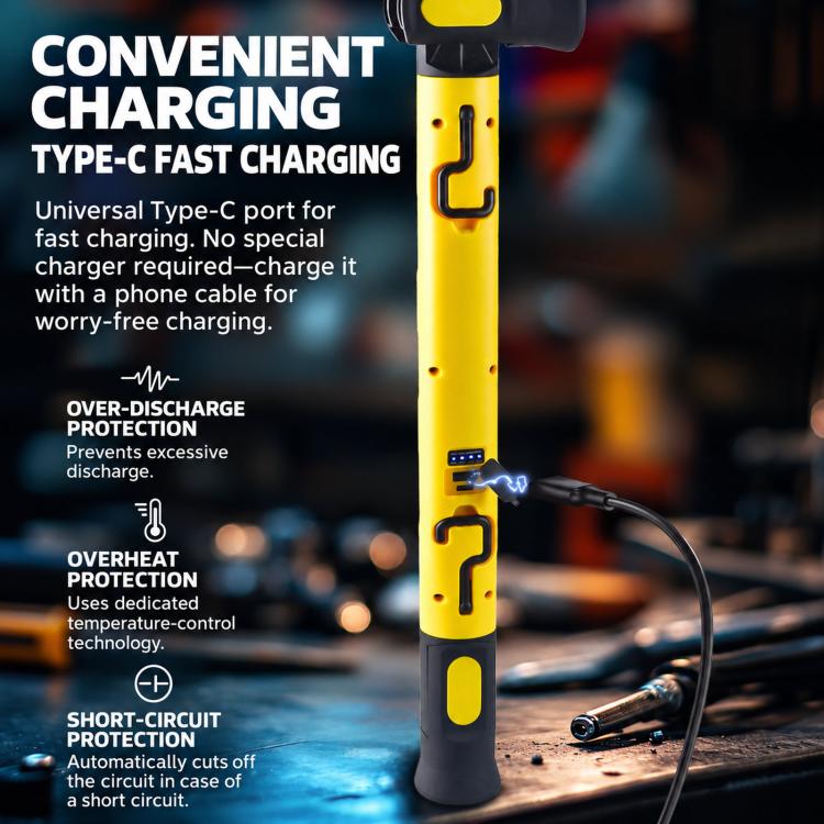 COB Magnetic USB-Rechargeable Strip Work Light With Hook — view 7