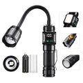 Magnetic Work Light with Flexible Hose and USB Digital Display High-Intensity Flashlight
