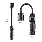 Magnetic Work Light with Flexible Hose and USB Digital Display High-Intensity Flashlight — Zoomable White Laser No Batteries