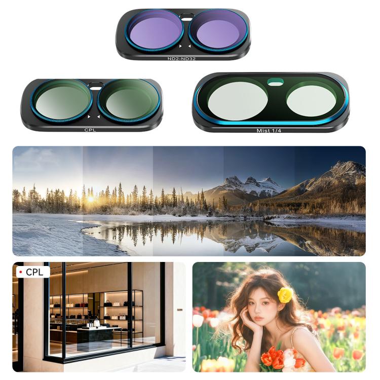 For Insta360 Luna Ultra AMagisn Magnetic Lens Filter — Mist 1/4+Cool Night