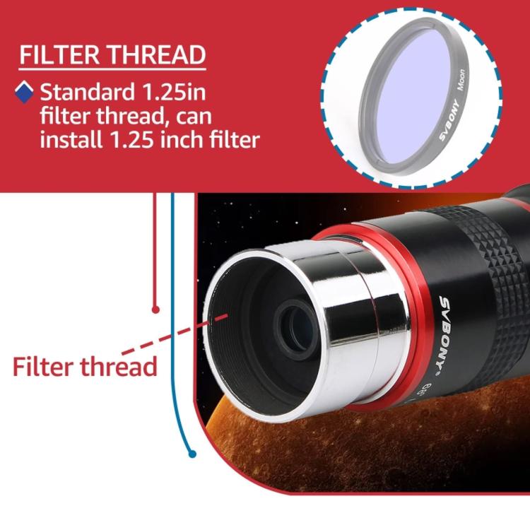 SVBONY 1.25 inch 68 Degree Ultra Wide Angle Eyepiece For Telescope