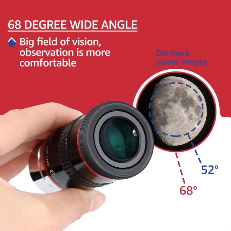 SVBONY 1.25 inch 68 Degree Ultra Wide Angle Eyepiece For Telescope