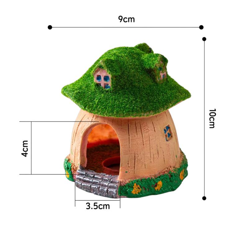 Resin Ornaments For Reptile Terrarium Turtle Hideout For Fish Tank Landscaping — Double-storey House