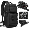 Camera Sling Bag Water Repellent Crossbody DSLR Backpack Side Access Case with Tripod Holder