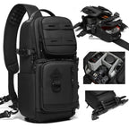 Camera Sling Bag Water Repellent Crossbody DSLR Backpack Side Access Case with Tripod Holder
