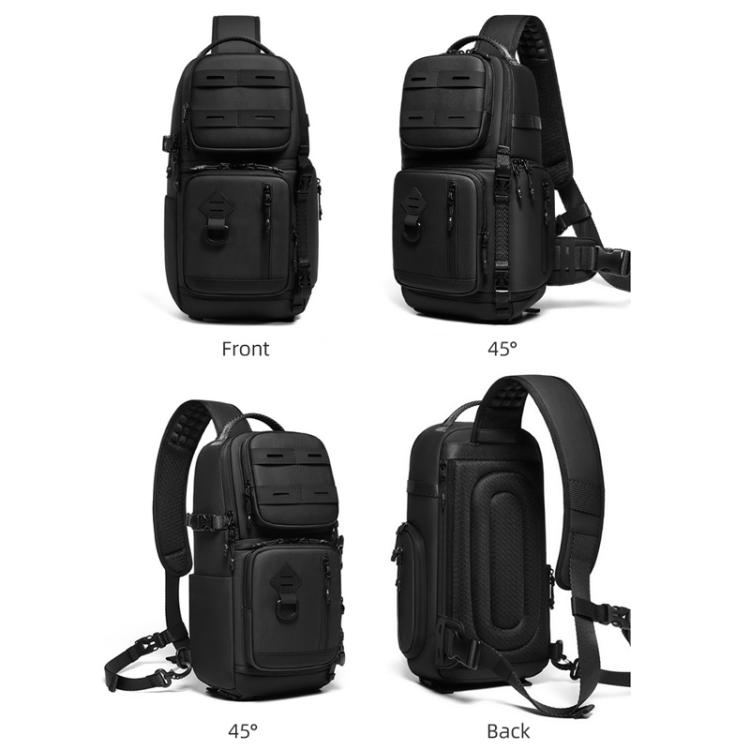 Camera Sling Bag Water Repellent Crossbody DSLR Backpack Side Access Case with Tripod Holder — view 2