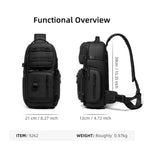 Camera Sling Bag Water Repellent Crossbody DSLR Backpack Side Access Case with Tripod Holder — view 12