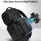 Camera Sling Bag Water Repellent Crossbody DSLR Backpack Side Access Case with Tripod Holder — view 3