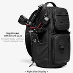 Camera Sling Bag Water Repellent Crossbody DSLR Backpack Side Access Case with Tripod Holder — view 10