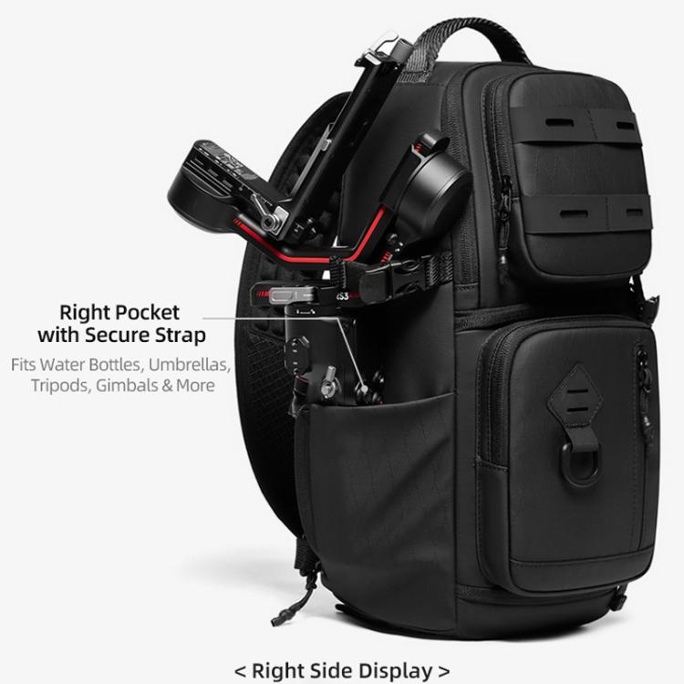 Camera Sling Bag Water Repellent Crossbody DSLR Backpack Side Access Case with Tripod Holder — view 10