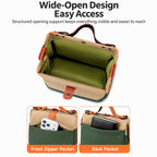 Handheld & Shoulder DSLR Camera Bag Water Resistant Portable Camera Case — Khaki Blue