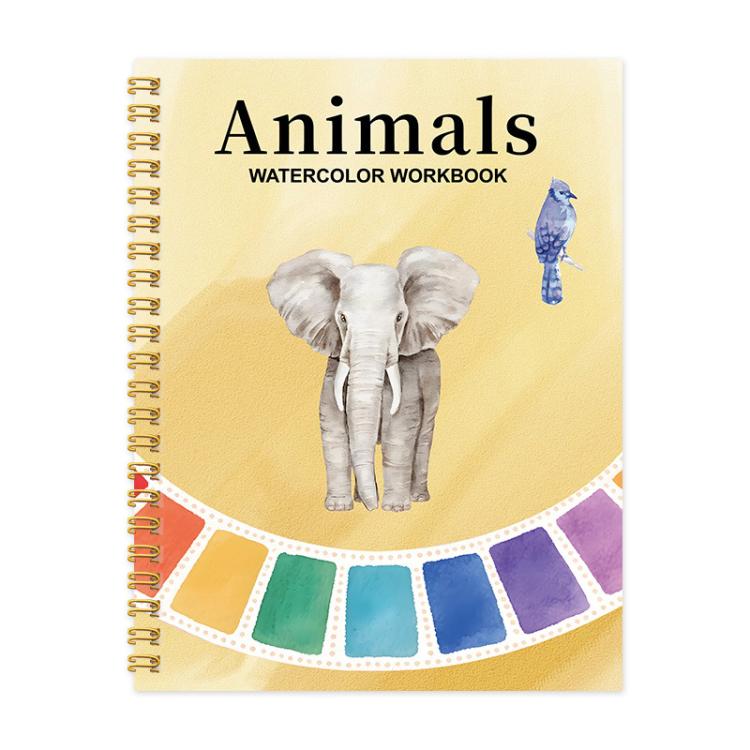 Watercolor Workbook for Beginners Spiral Bound Watercolor Coloring Book — Peony Flower