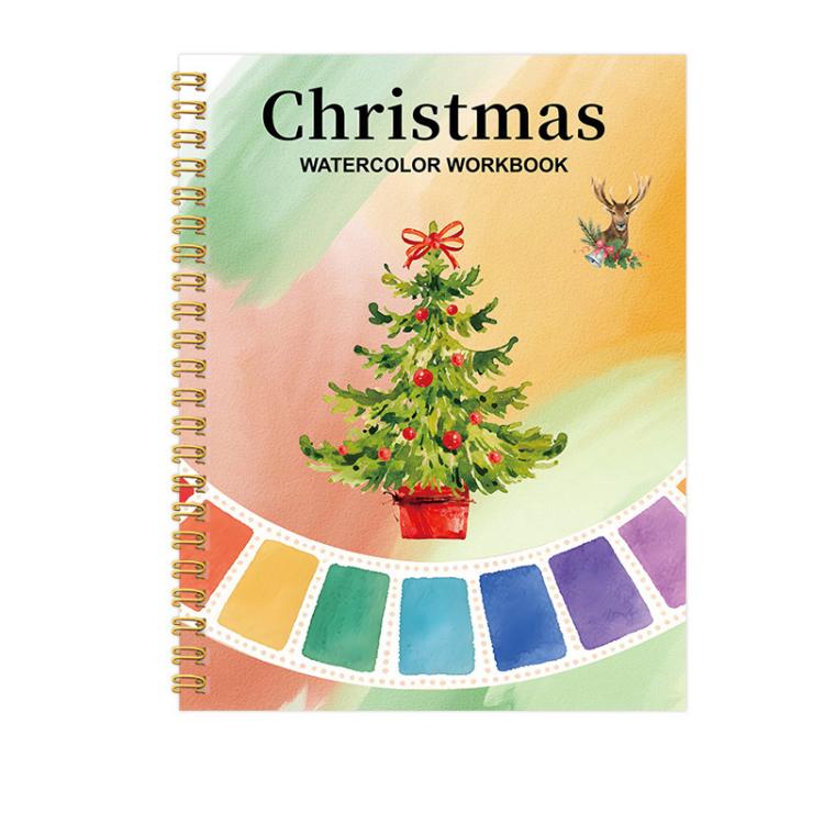 Watercolor Workbook for Beginners Spiral Bound Watercolor Coloring Book — Orchid