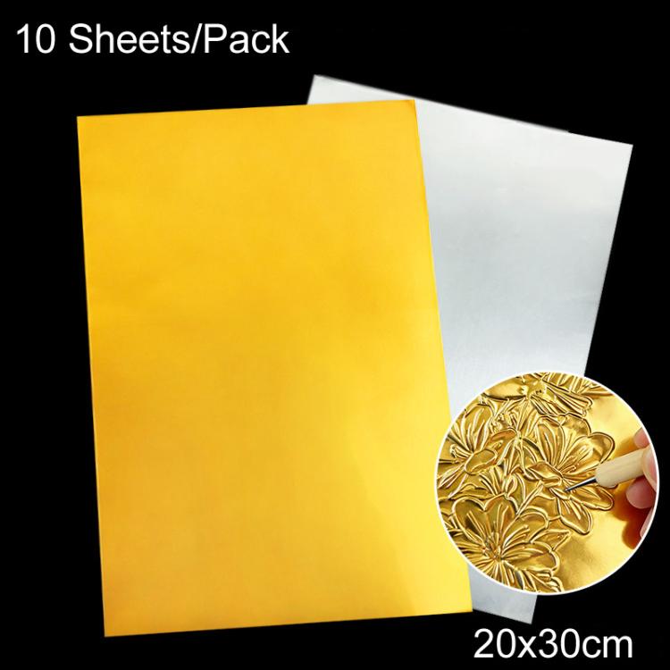 10 Sheets/Pack 70 Micron Heavy Duty Foil Sheets for Art Embossing & DIY Metal Tooling Crafts — 15x15cm All Silver