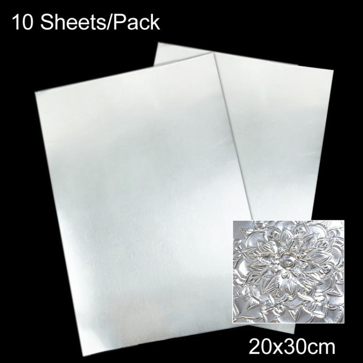 10 Sheets/Pack 70 Micron Heavy Duty Foil Sheets for Art Embossing & DIY Metal Tooling Crafts — 20x30cm Gold/Silver Double-Sided