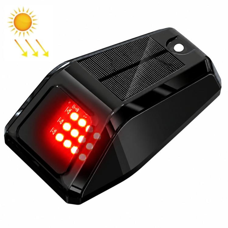 Solar-Powered LED Car Roof Warning Light — Ice Blue Light