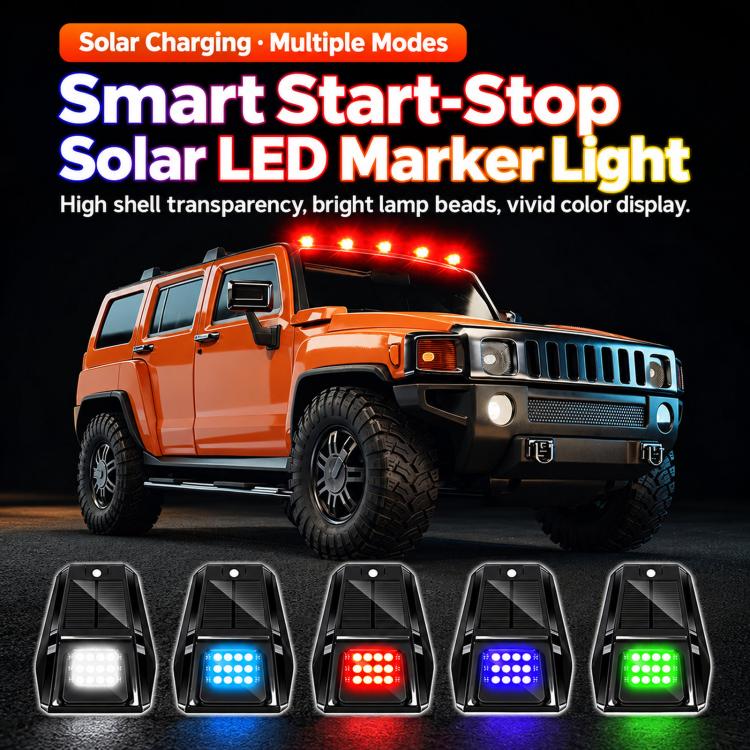 Solar-Powered LED Car Roof Warning Light