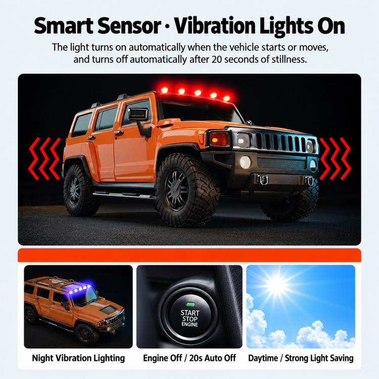 Solar-Powered LED Car Roof Warning Light
