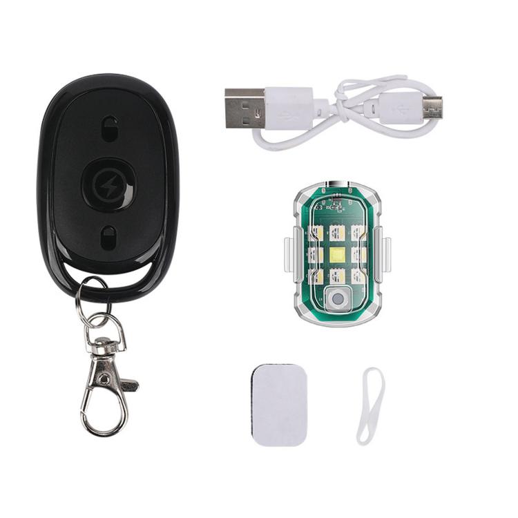 LED Strobe Lights For Motorcycles Electric Scooters Bicycle Tail Lights Drone Charging Navigation Lamp — 1 Light+3-Button Remote Control