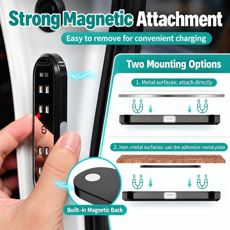 LED Car Door Warning Light Rechargeable Anti-Collision Light Magnetic Ambient Lamp