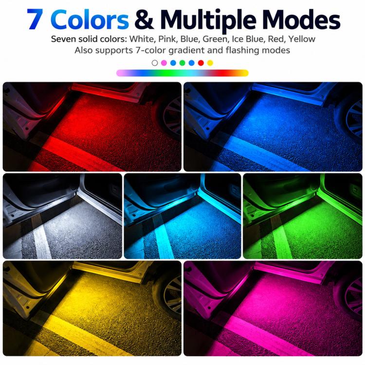 LED Car Door Warning Light Rechargeable Anti-Collision Light Magnetic Ambient Lamp