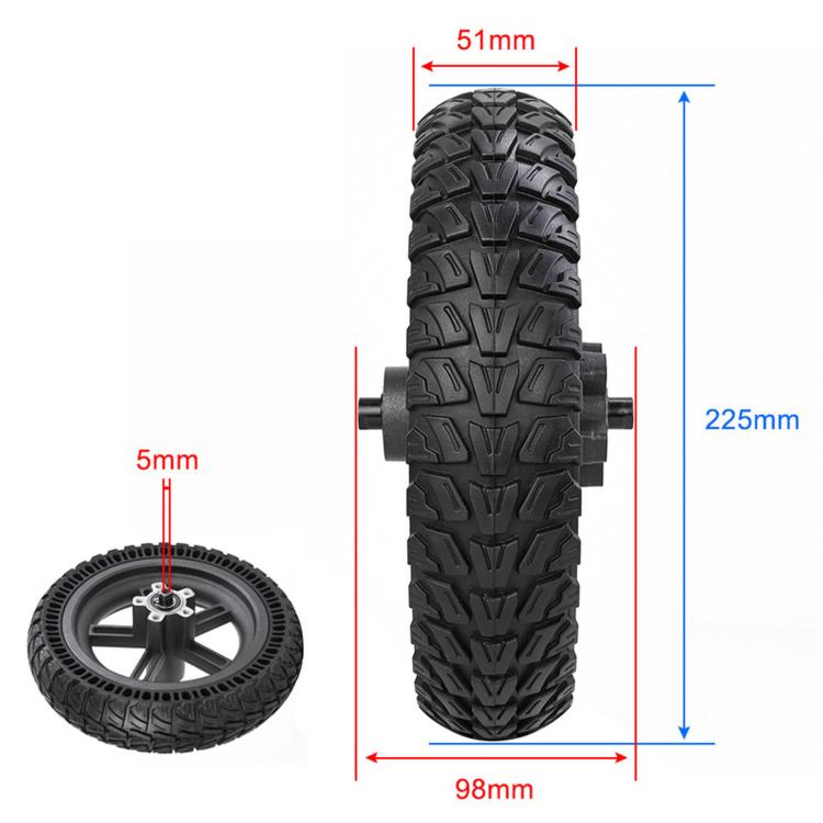 Scooter 9 x 2.25 inch Off-Road Solid Rear Wheel, For M365 Pro