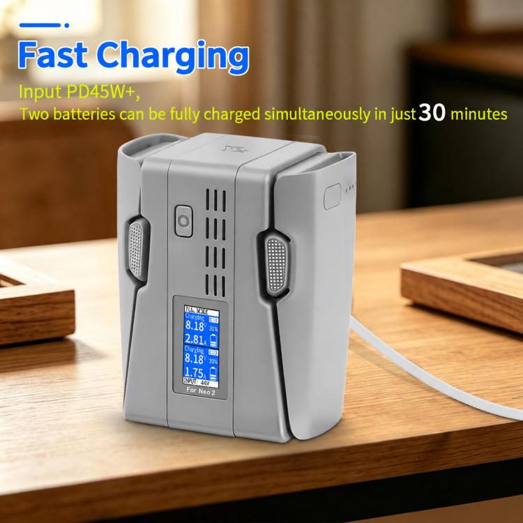 For DJI Neo 2 Battery YX Charging Hub Two-Way Fast Charger Station with Color Display