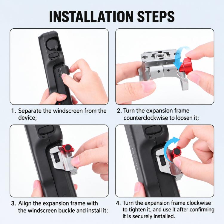 For Insta360 Luna Pro BRDRC Expansion Frame With Cold Shoe Mount