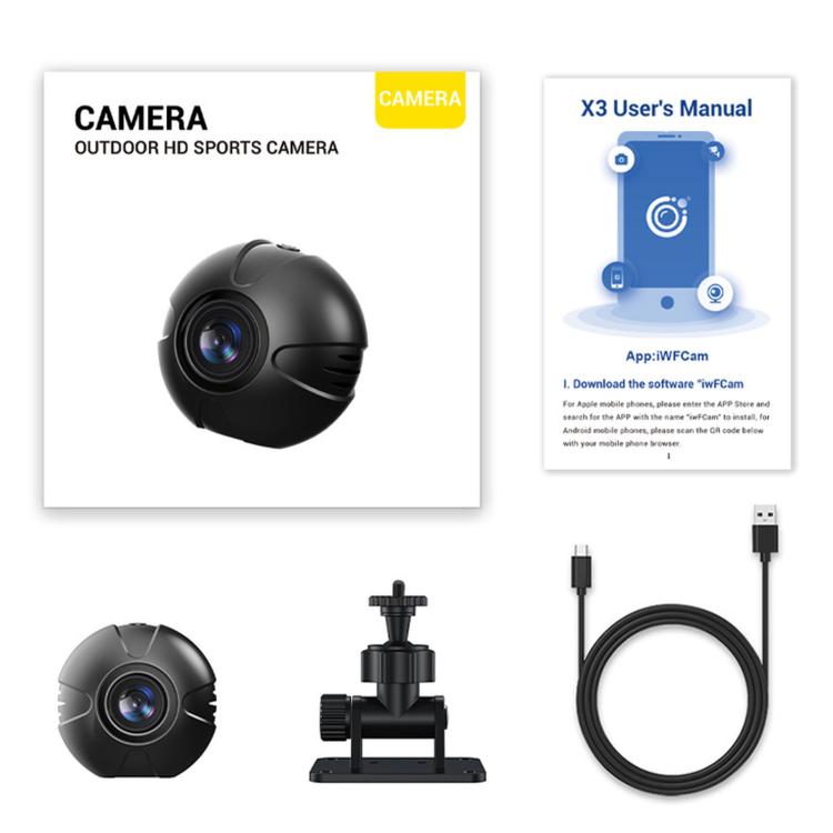 X3 Mini Wireless WiFi Security Camera HD Action Sports DV Cam with Night Vision & Motion Detection