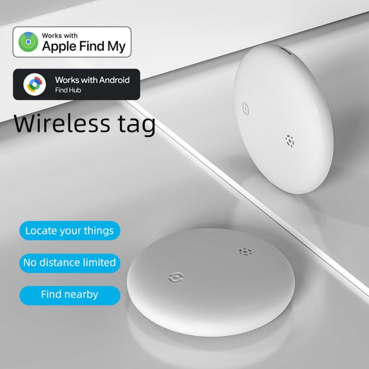 S10 Dual System Smart Bluetooth Tracker Tag For IOS & Android Wireless Item Finder — With Magnetic Case White