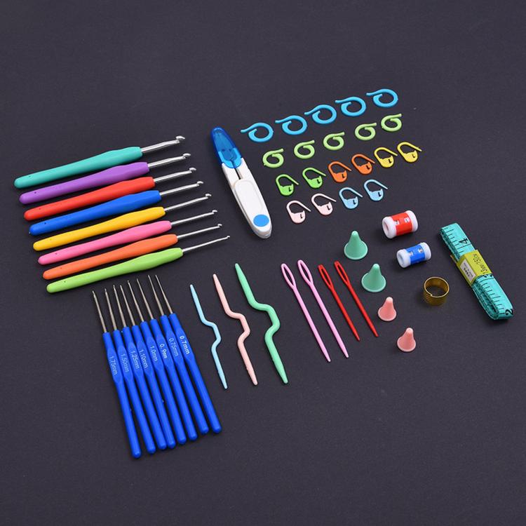 Crochet Hooks Set With Ergonomic Soft Handles Knitting Needles Kit, 52 PCS/Box — 52 PCS/Box