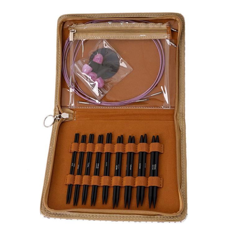 Interchangeable Circular Knitting Needles Set Aluminum Knitting Needle Kit with Case, 31 PCS/Pack