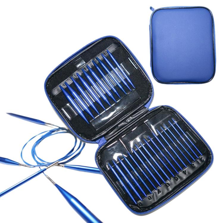 Interchangeable Circular Knitting Needles Set Aluminum Needles Kit with Case, 40 PCS/Pack