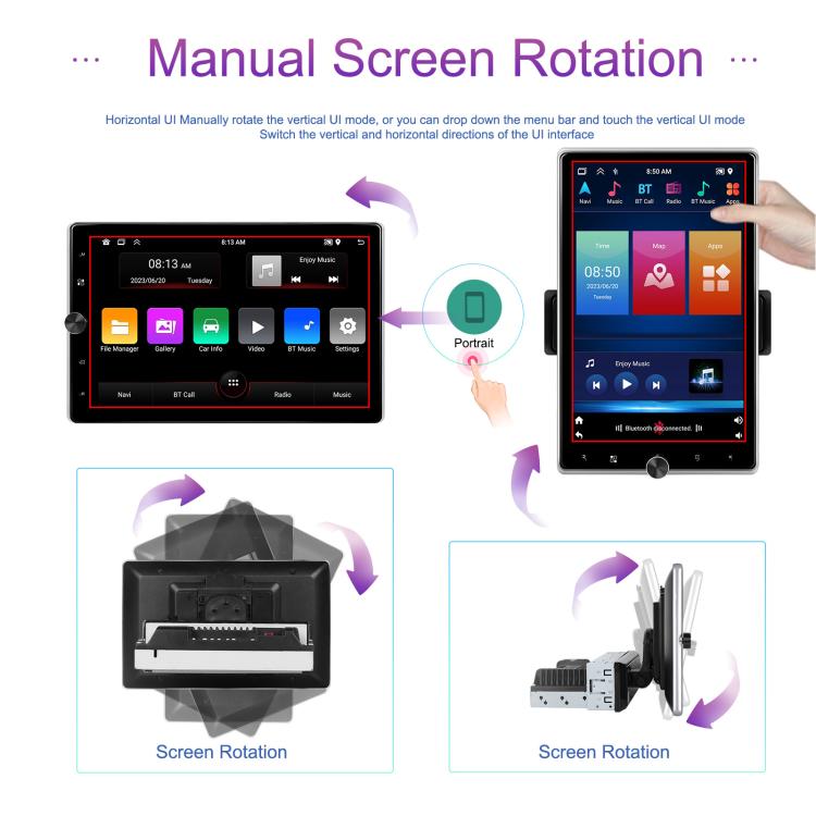 10.4 inch Single-Chassis Android Car Navigation System Wireless CarPlay 2+64GB Unit — view 18