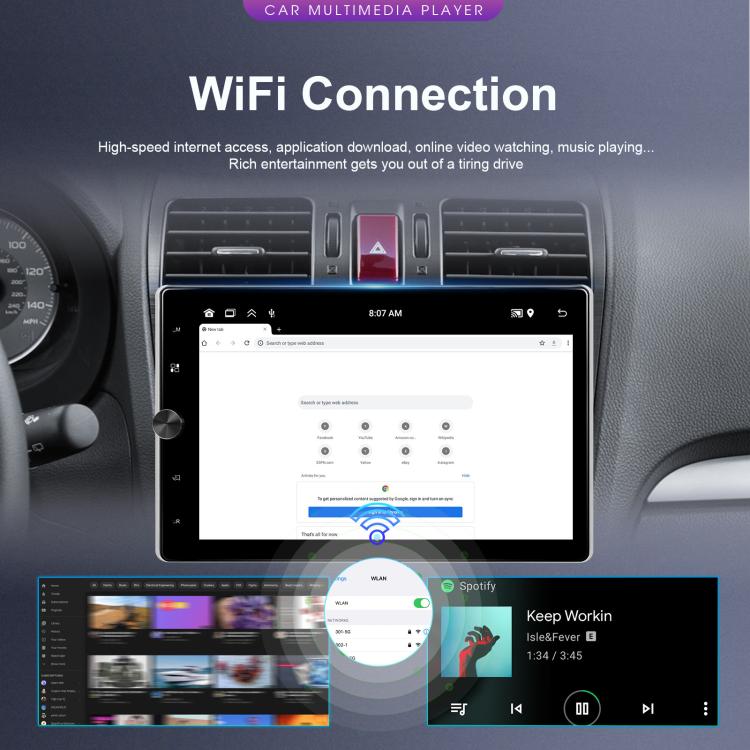 10.4 inch Single-Chassis Android Car Navigation System Wireless CarPlay 2+64GB Unit — view 5